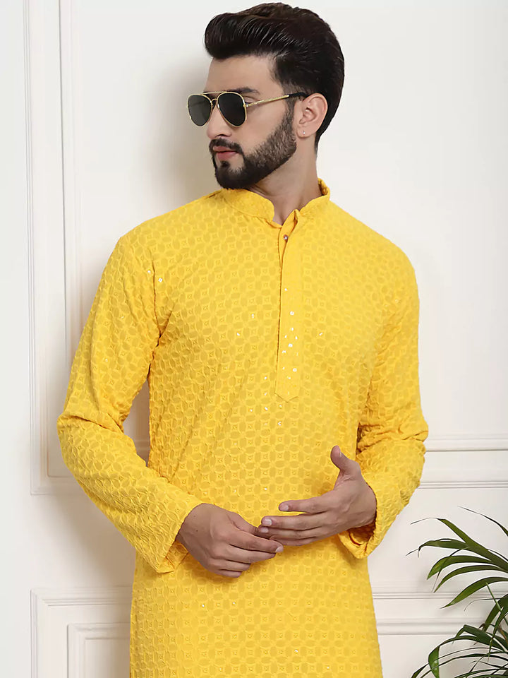 Men's Radiant Yellow Kurta Pant: Embrace Vibrant Traditional Style