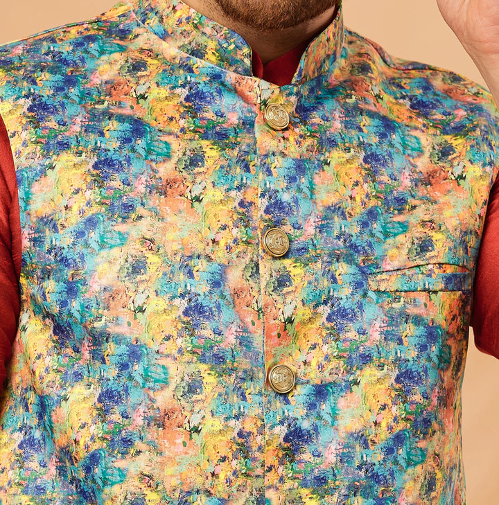 Men's Timeless Elegance Elevate Your Style with our Exquisite Jacket Kurta Churidar Pajama Sets