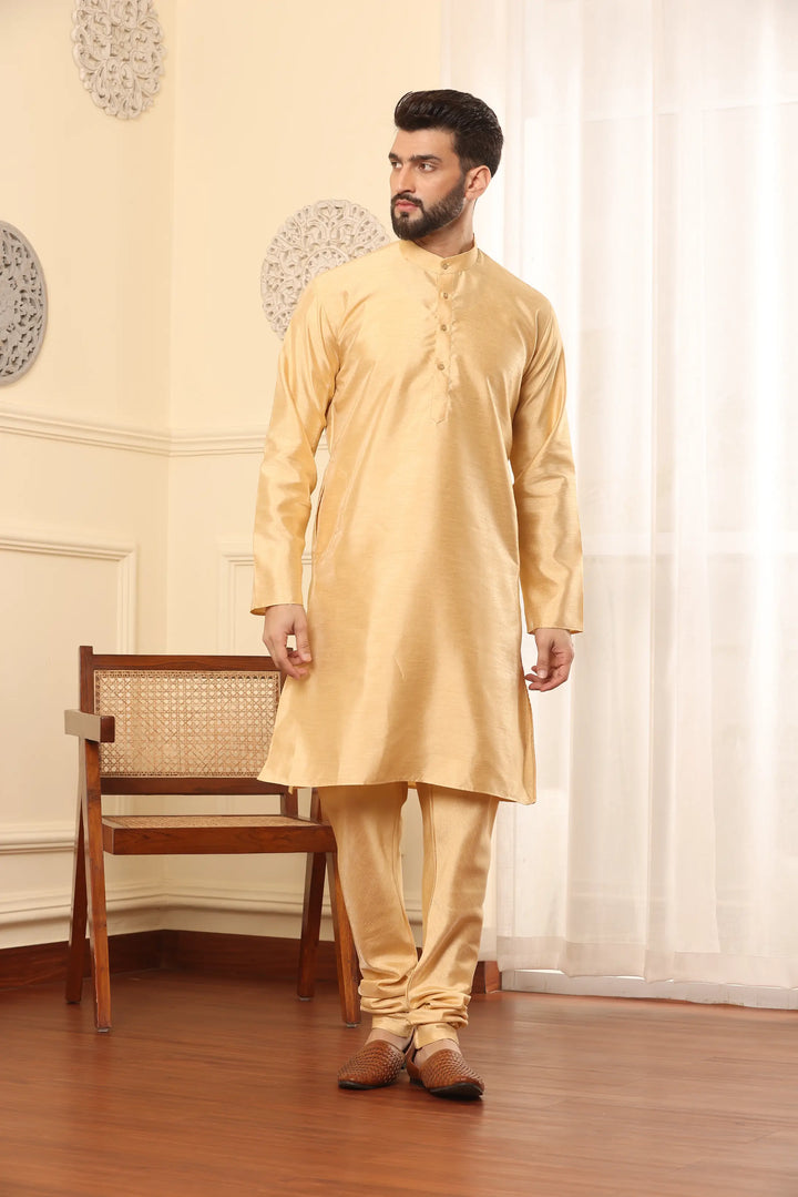 Beige Nehru Jacket Kurta and Churidar Pajama Set for Men – Timeless Elegance with a Modern Twist