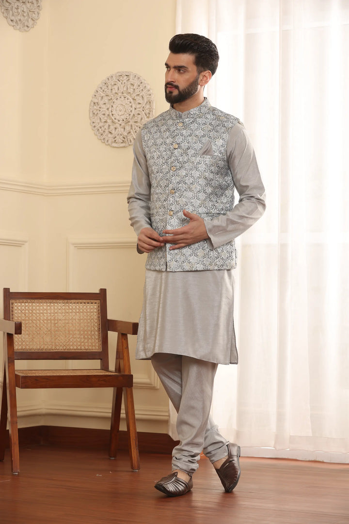 Modi Jacket Kurta and Churidar Pajama Set for Men – Timeless Style for Every Occasion