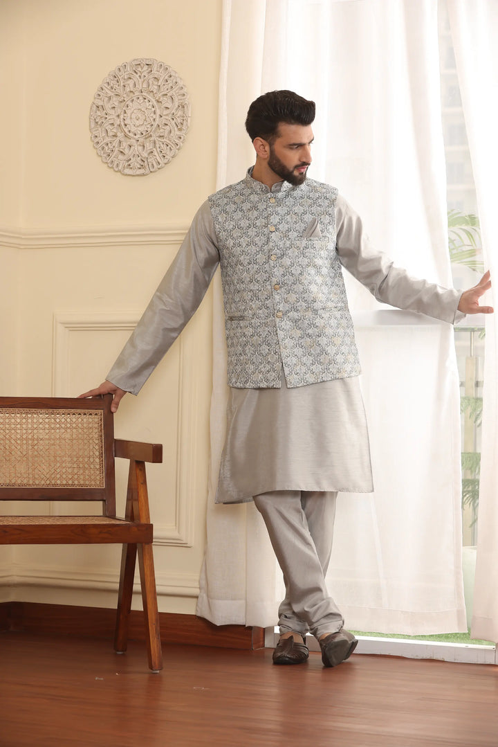 Modi Jacket Kurta and Churidar Pajama Set for Men – Timeless Style for Every Occasion