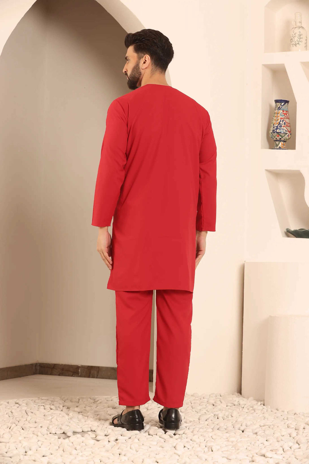 Dapper in Red Discover the Allure of Our Men's Nightwear Kurta Pajama