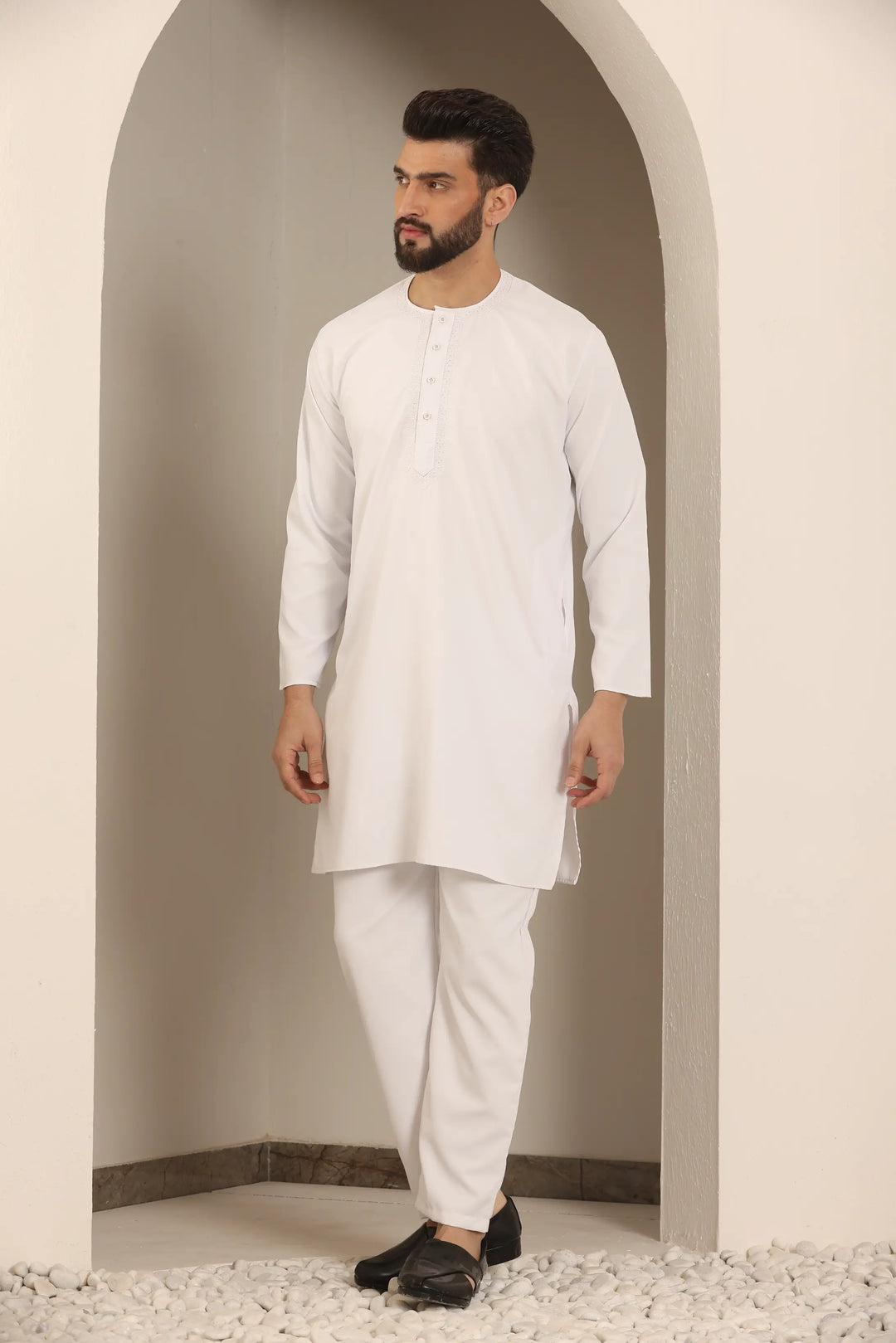 Men's White Nightwear Kurta Pajama Collection