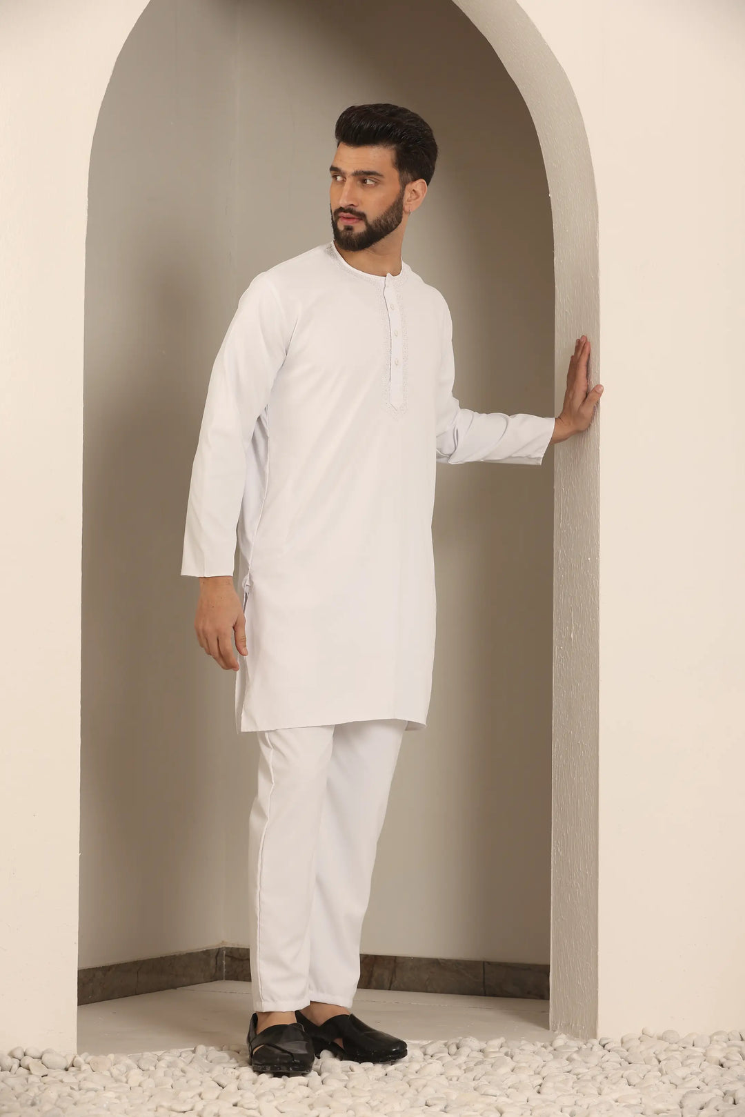 Men's White Nightwear Kurta Pajama Collection