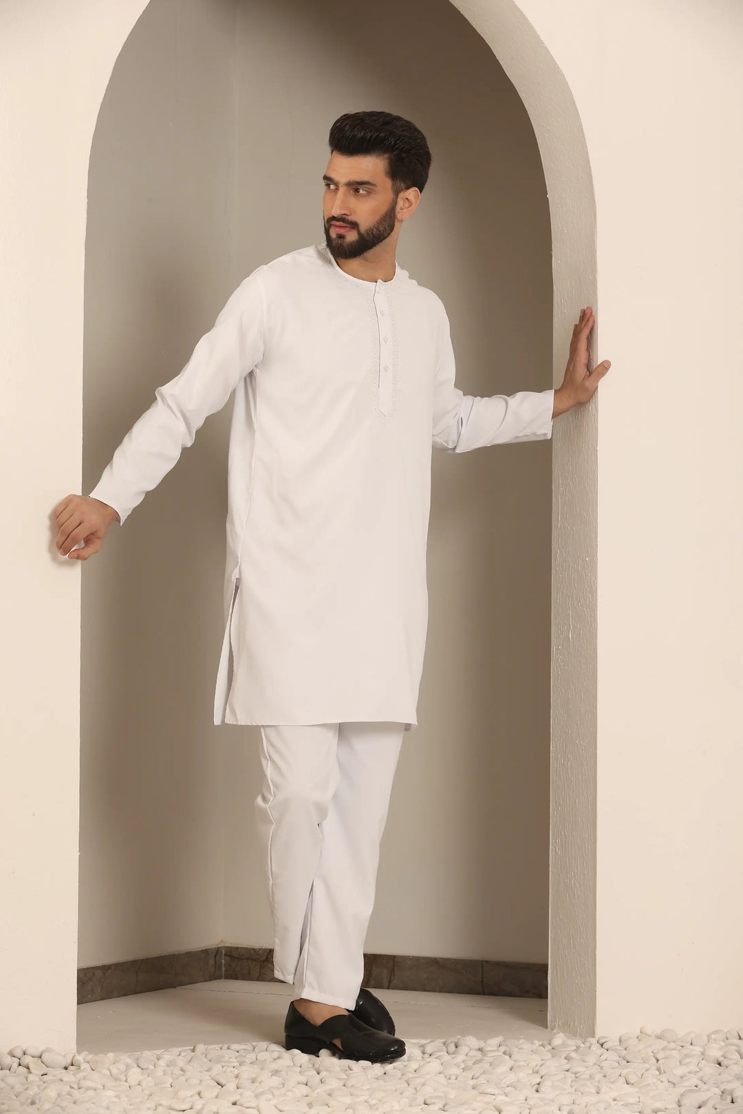 Men's White Nightwear Kurta Pajama Collection