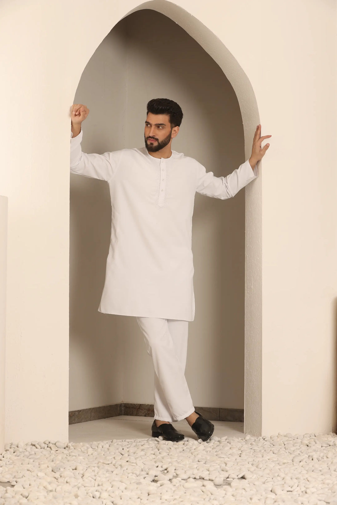 Men's White Nightwear Kurta Pajama Collection