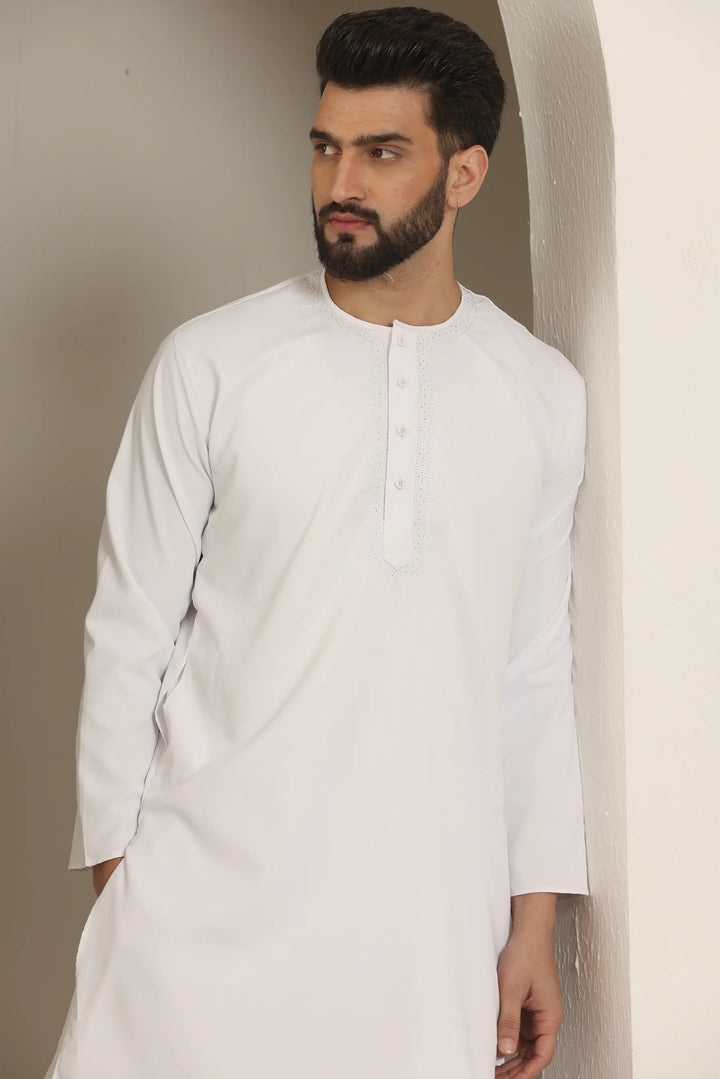 Men's White Nightwear Kurta Pajama Collection