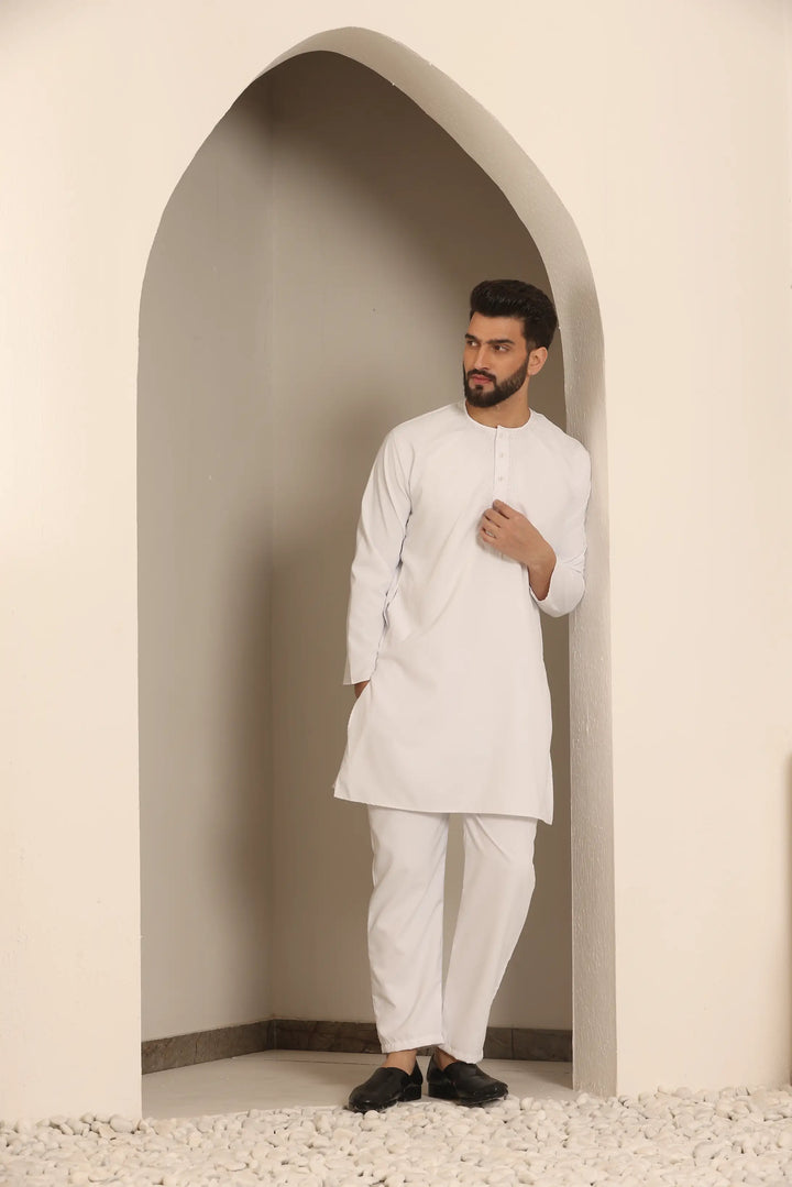 Men's White Nightwear Kurta Pajama Collection