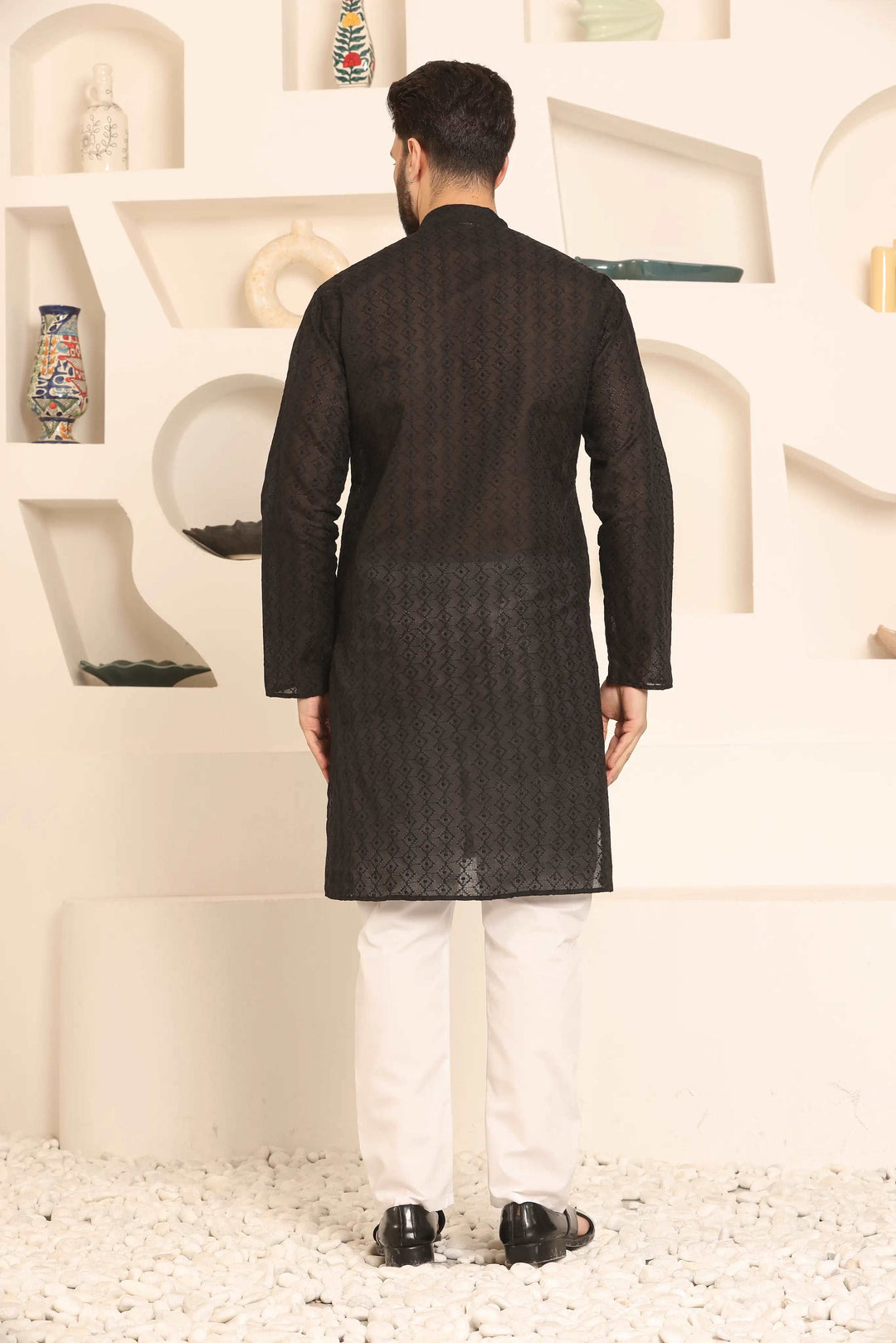 Black Chikankari Kurta & Pyjama Set