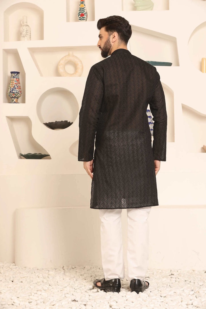 Black Chikankari Kurta & Pyjama Set