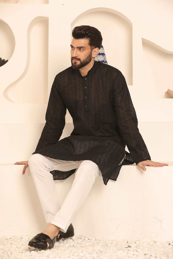 Black Chikankari Kurta & Pyjama Set