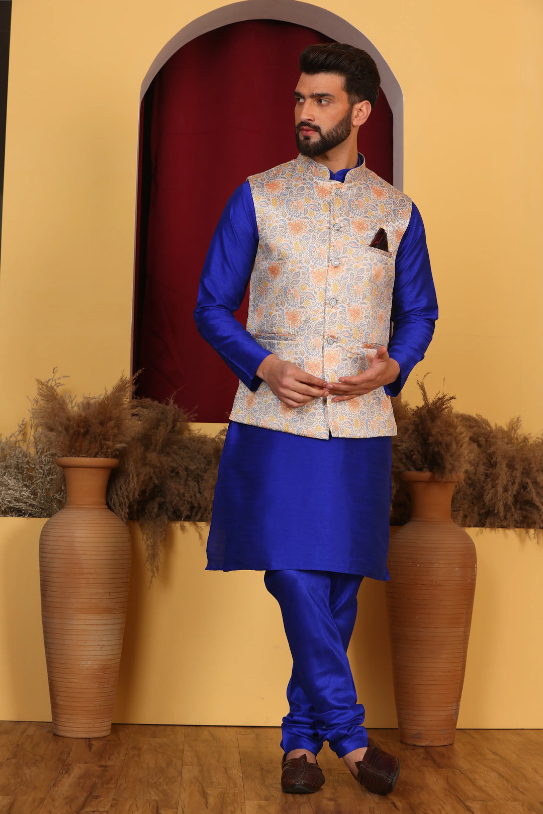 Royal Blue Modi Jacket & Kurta Set: Elevate Your Ethnic Style