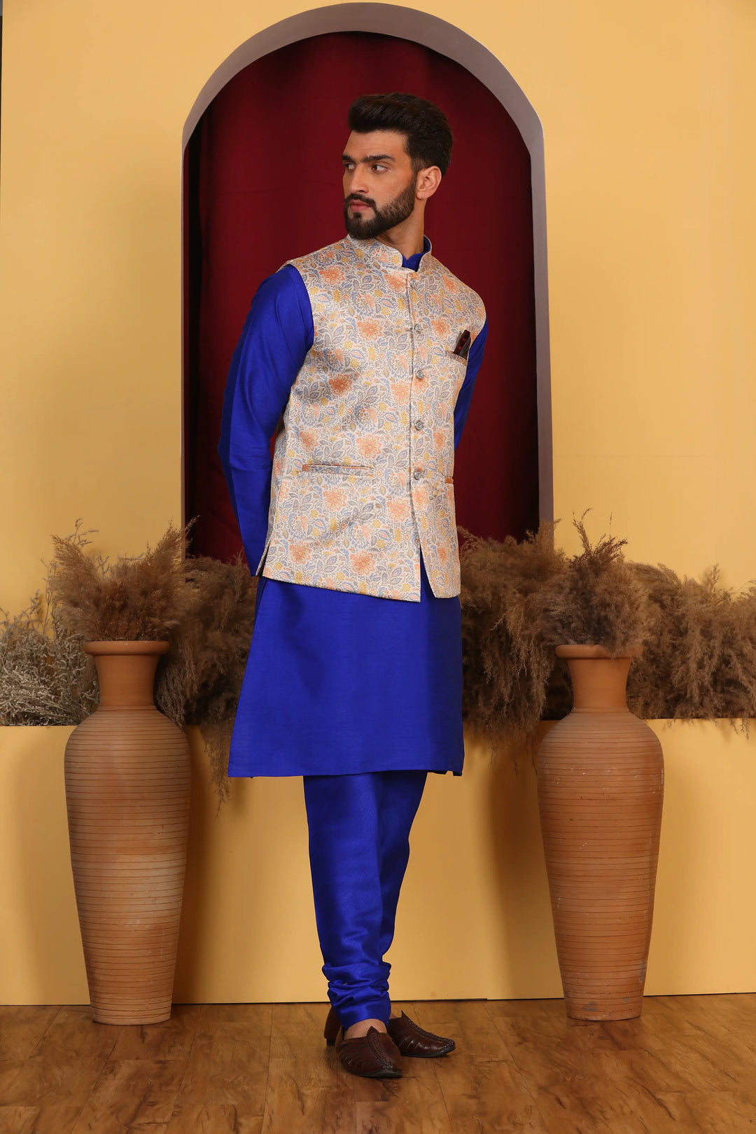 Royal Blue Modi Jacket & Kurta Set: Elevate Your Ethnic Style