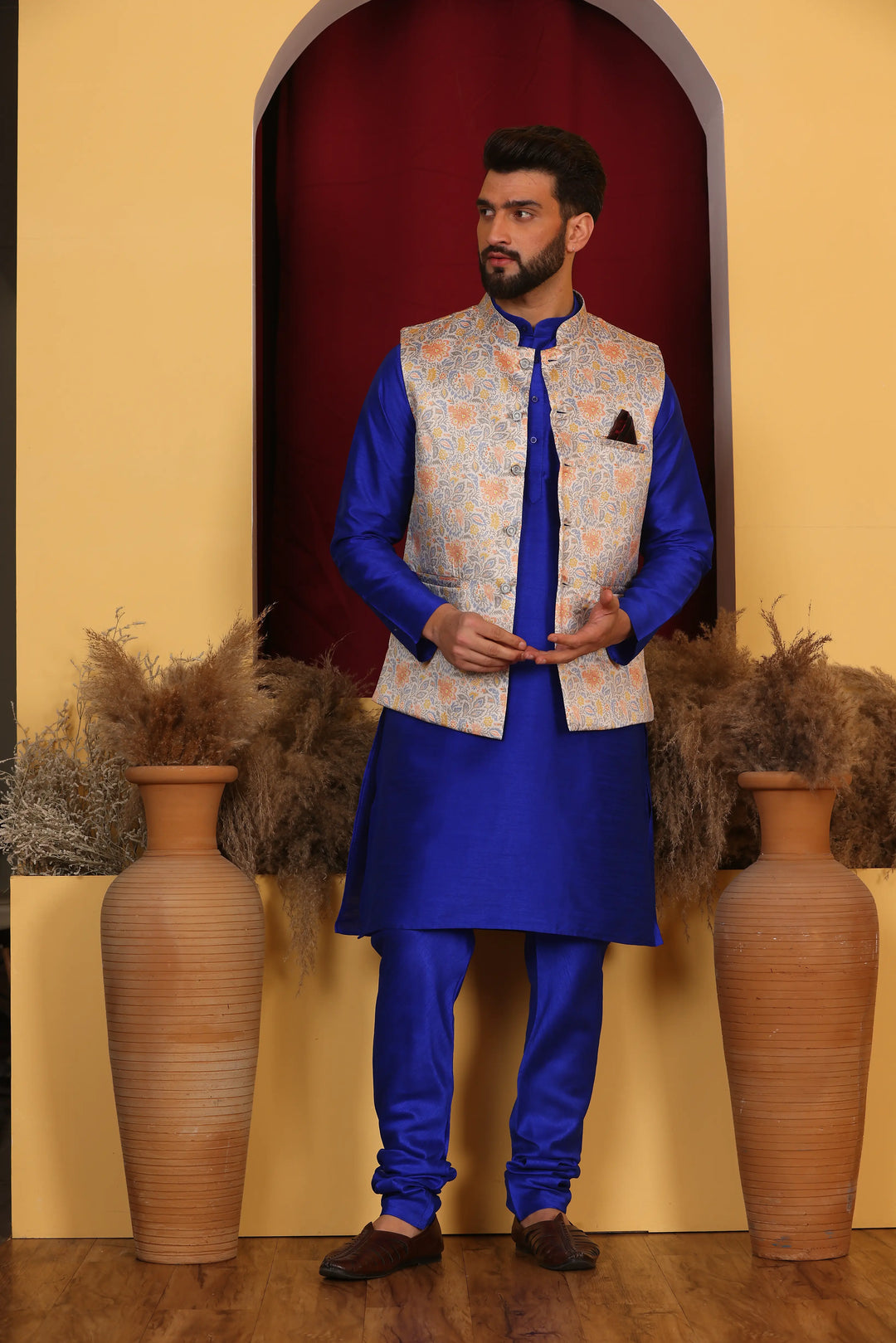 Royal Blue Modi Jacket & Kurta Set: Elevate Your Ethnic Style