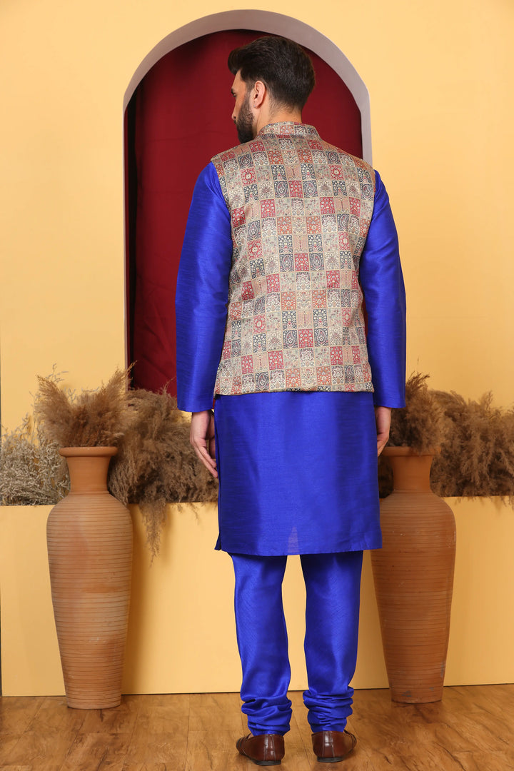 Royal Blue Nehru Jacket & Kurta: Classic Elegance for Men