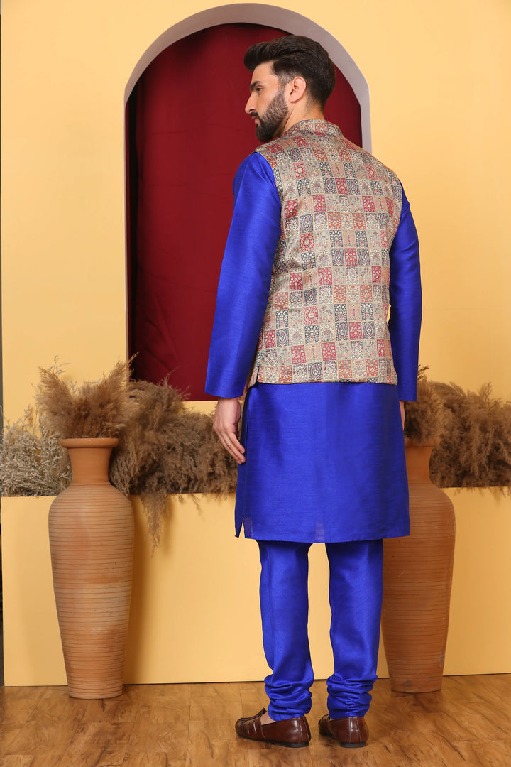 Royal Blue Nehru Jacket & Kurta: Classic Elegance for Men