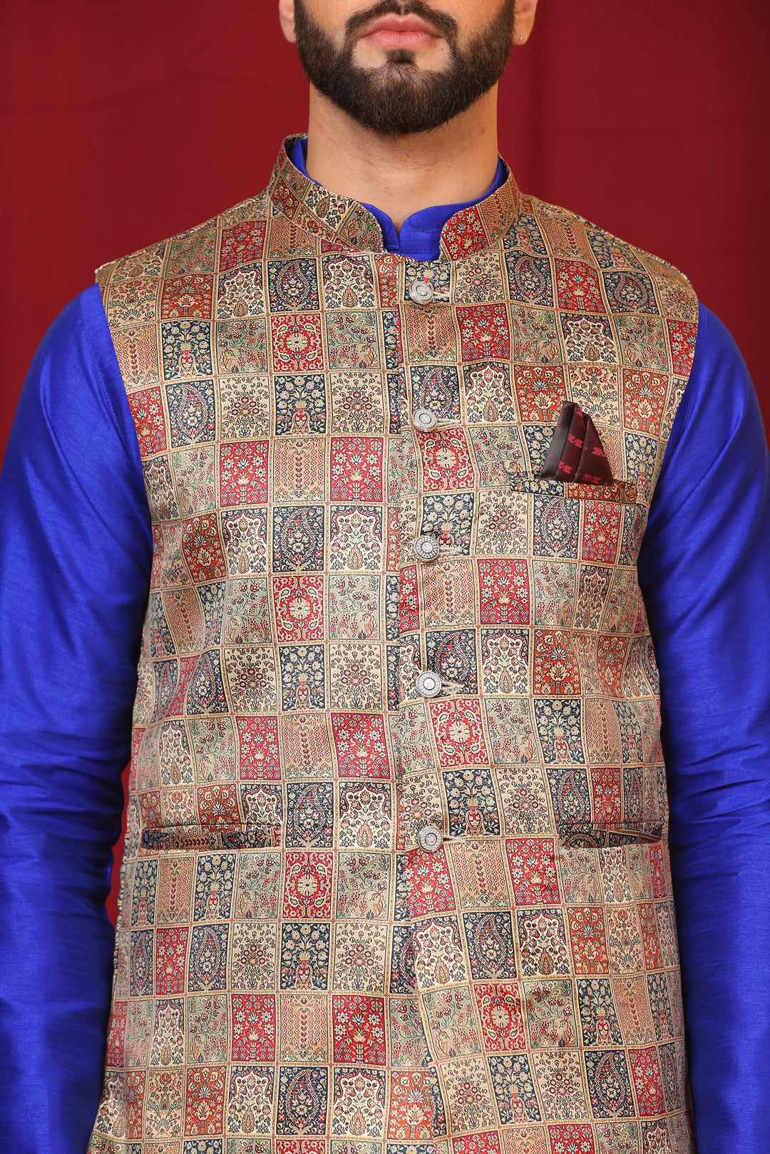 Royal Blue Nehru Jacket & Kurta: Classic Elegance for Men