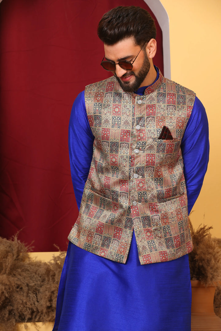 Royal Blue Nehru Jacket & Kurta: Classic Elegance for Men