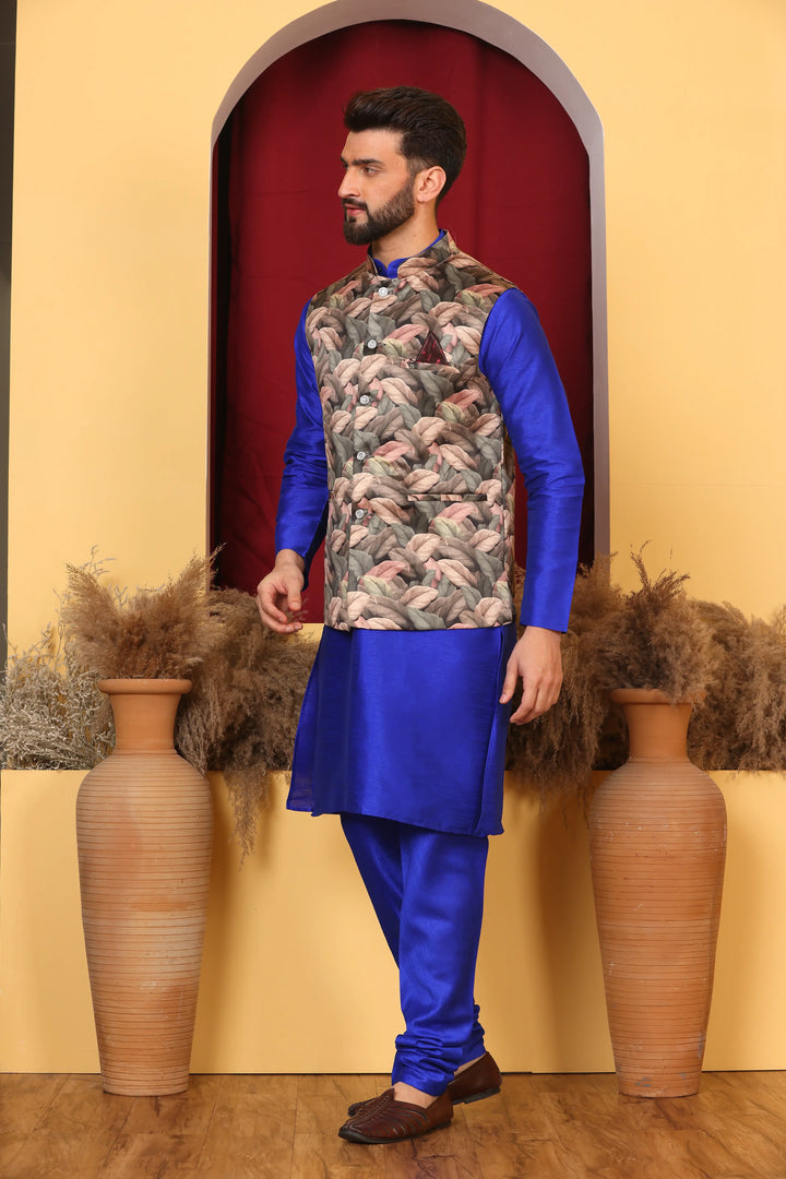 Royal Blue Modi Jacket & Kurta Set: Elevate Your Ethnic Ensemble