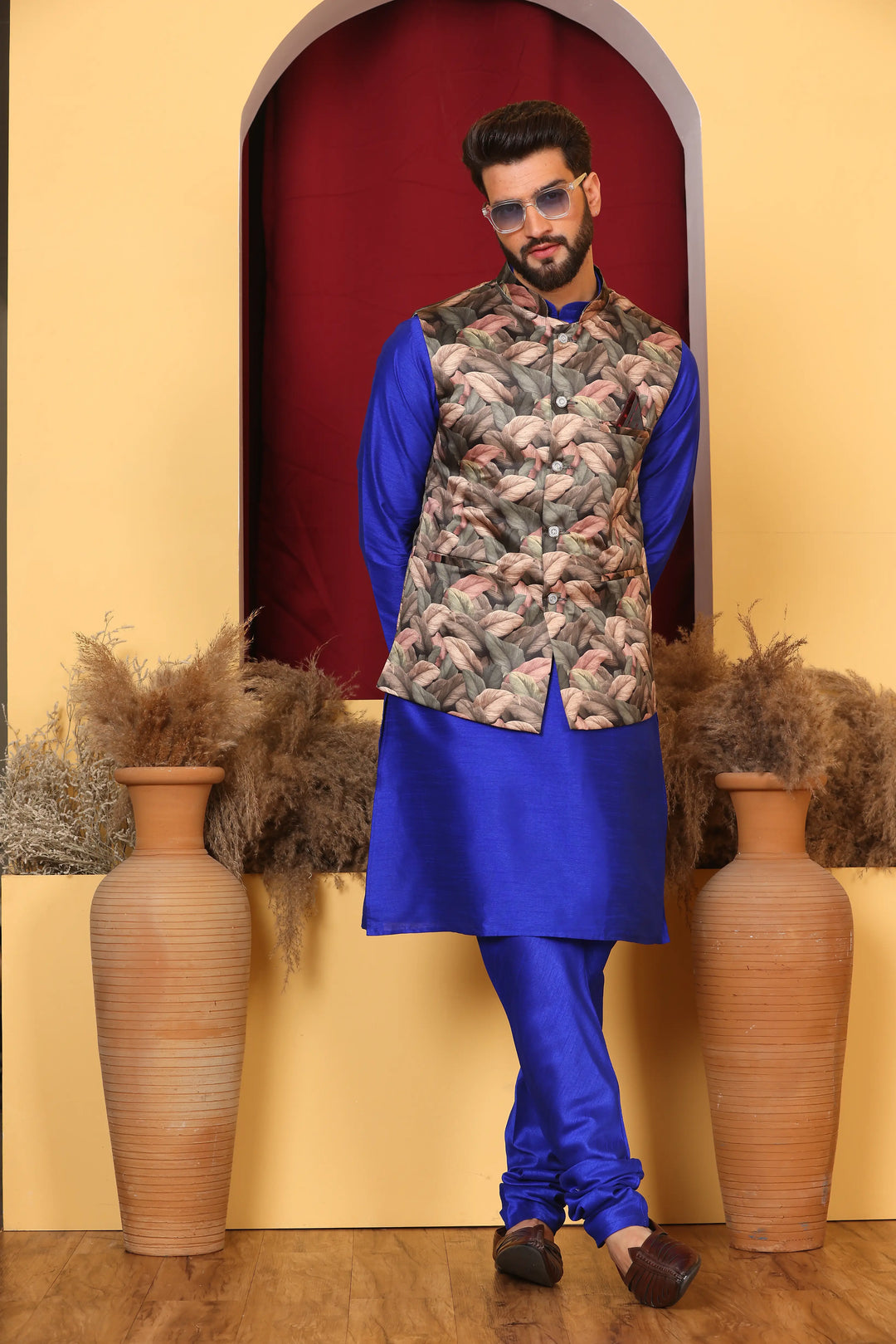 Royal Blue Modi Jacket & Kurta Set: Elevate Your Ethnic Ensemble