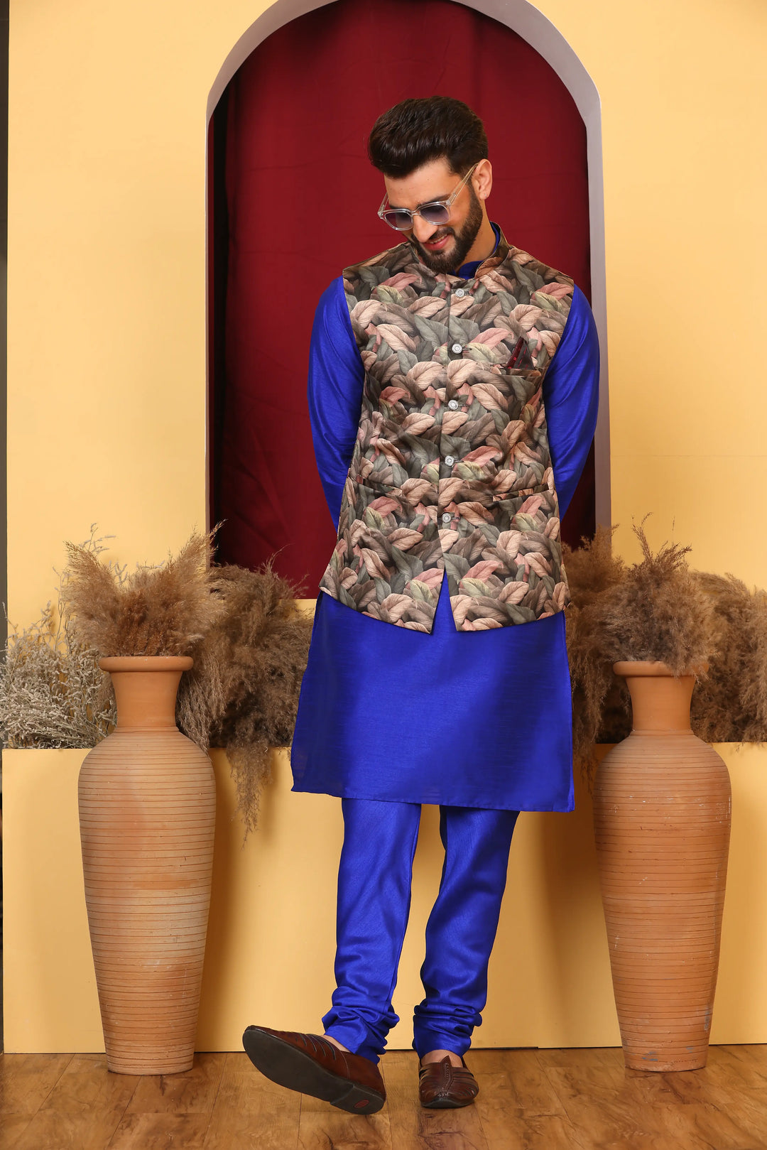 Royal Blue Modi Jacket & Kurta Set: Elevate Your Ethnic Ensemble