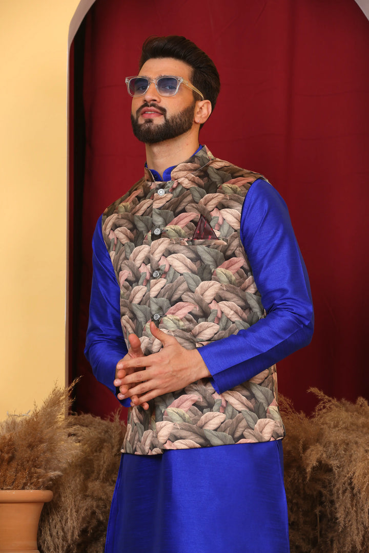 Royal Blue Modi Jacket & Kurta Set: Elevate Your Ethnic Ensemble