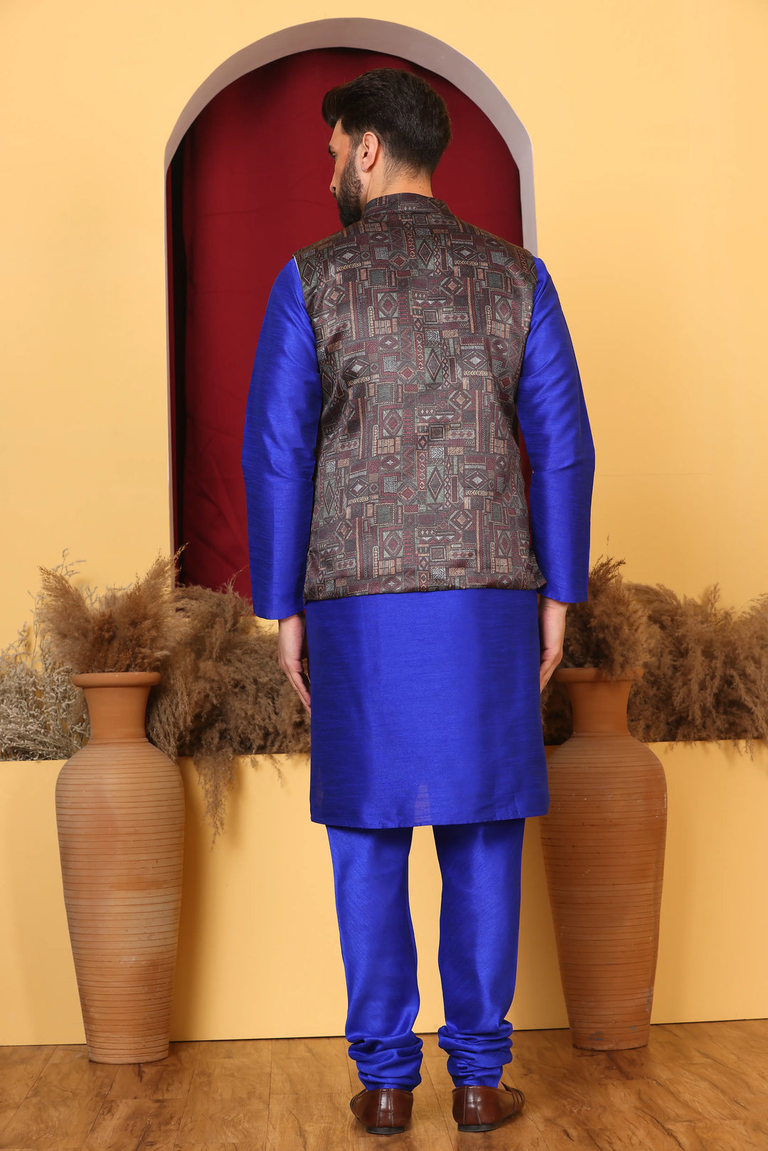 Royal Blue Modi Jacket & Kurta Ensemble