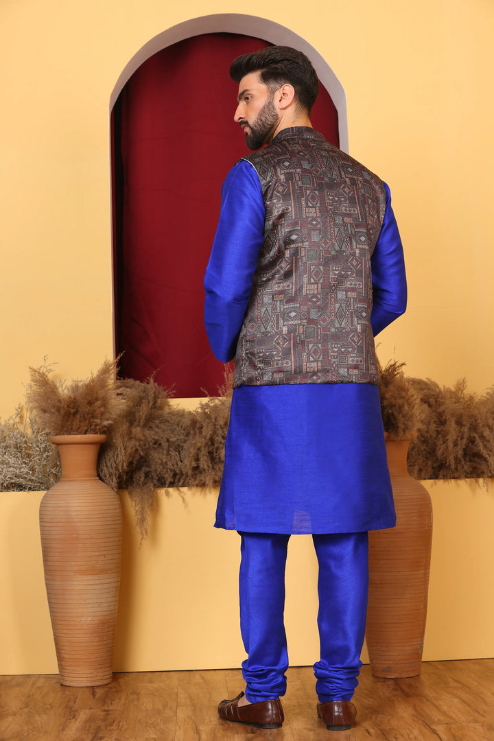 Royal Blue Modi Jacket & Kurta Ensemble