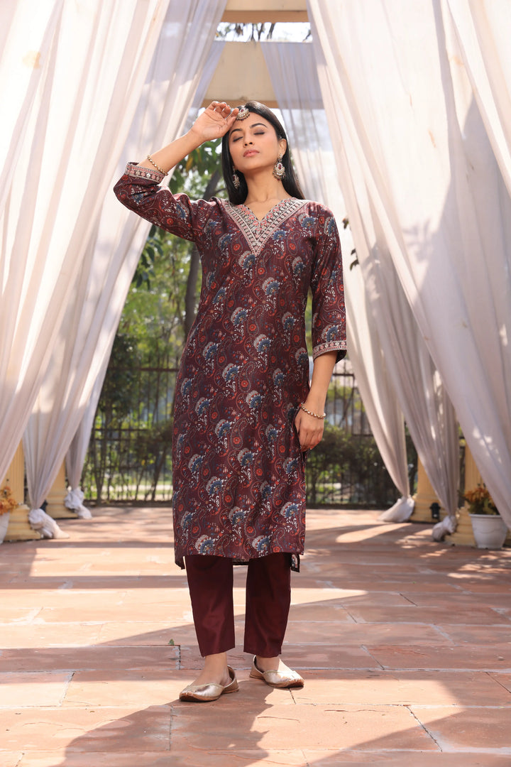 Maroon Afghani Suit