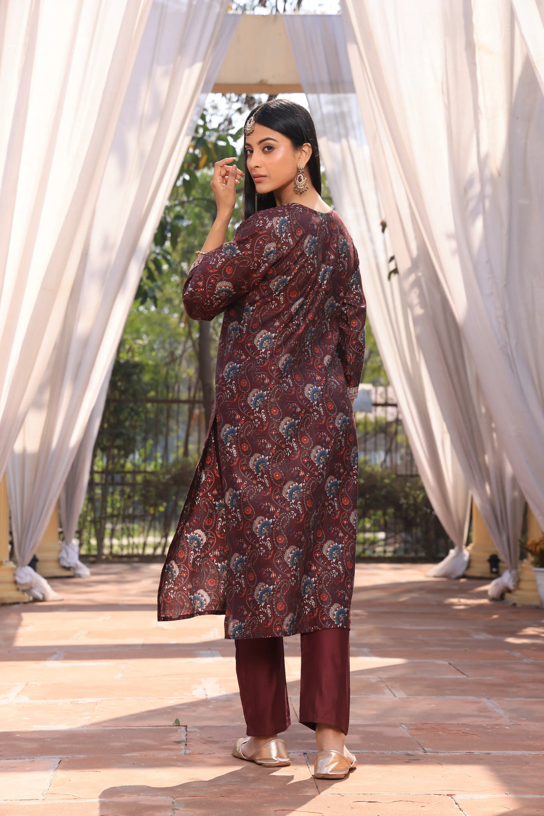 Maroon Afghani Suit