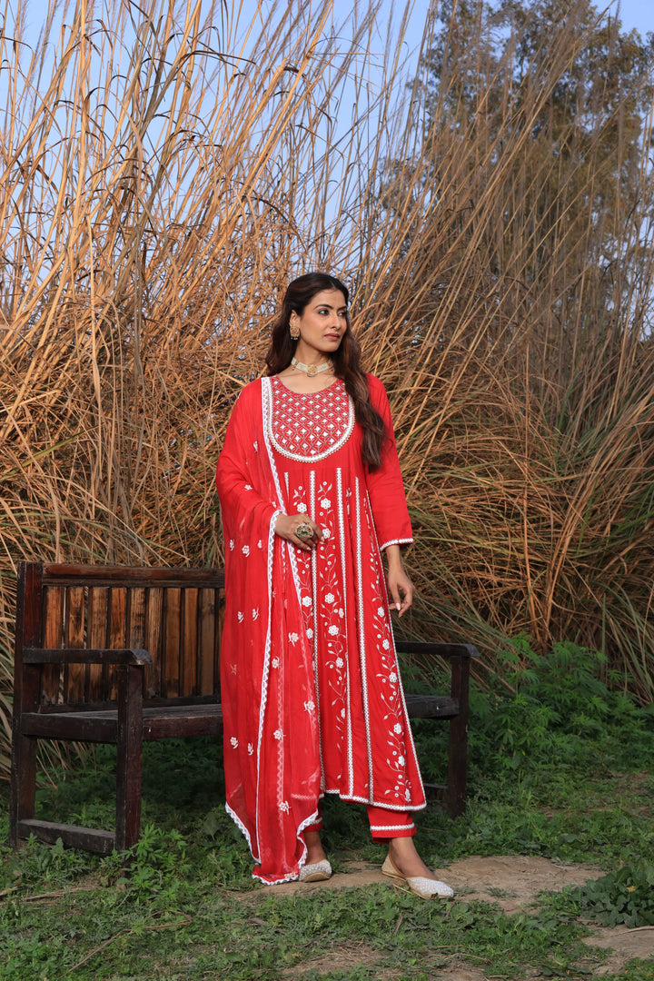 Pink Embroidered Anarkali Suit