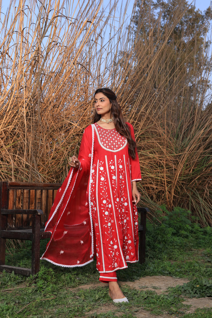 Pink Embroidered Anarkali Suit