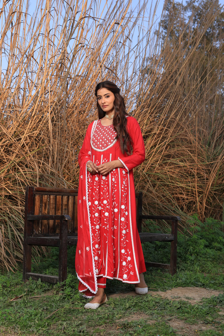 Pink Embroidered Anarkali Suit