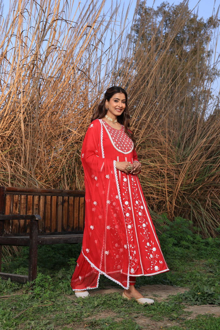 Pink Embroidered Anarkali Suit