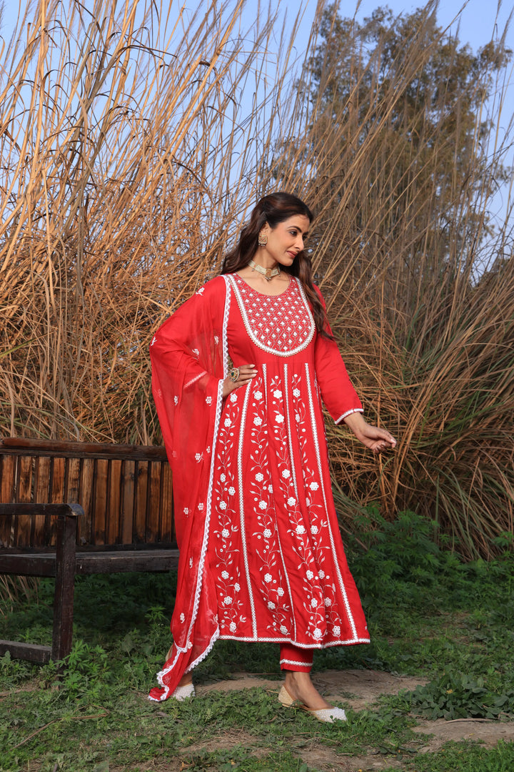 Pink Embroidered Anarkali Suit