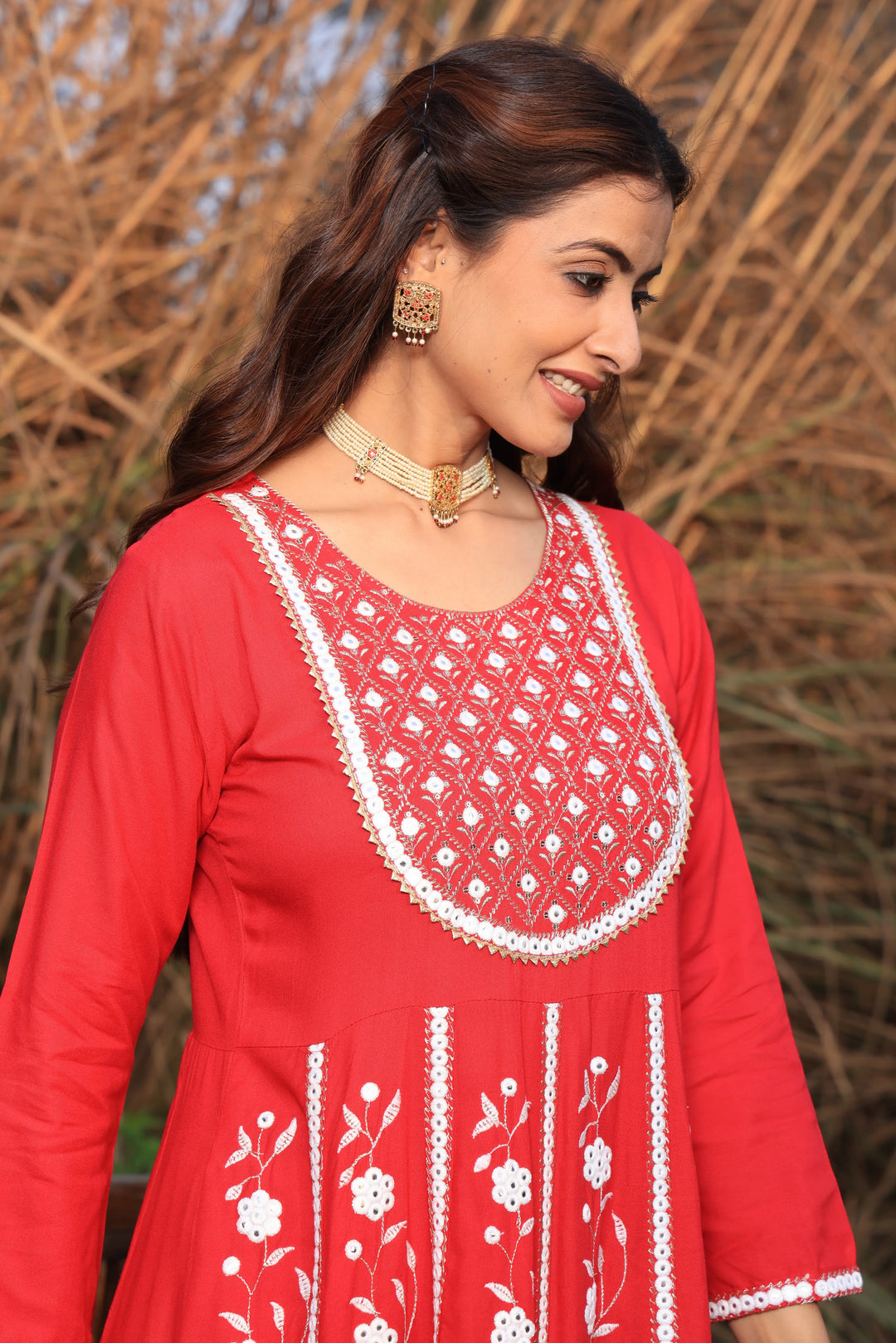 Pink Embroidered Anarkali Suit