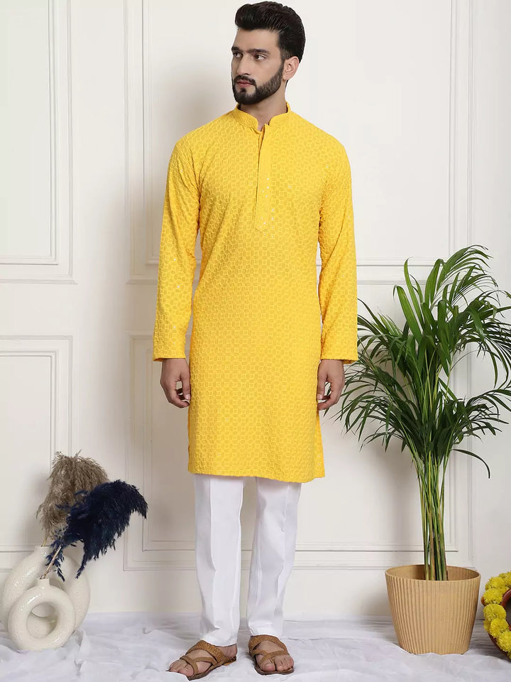 Men's Radiant Yellow Kurta Pant: Embrace Vibrant Traditional Style