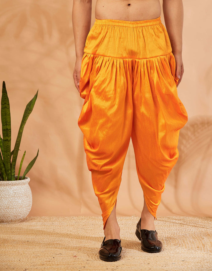 Men's Orange Authentic Indian Dhoti Elevate Your Ethnic Style