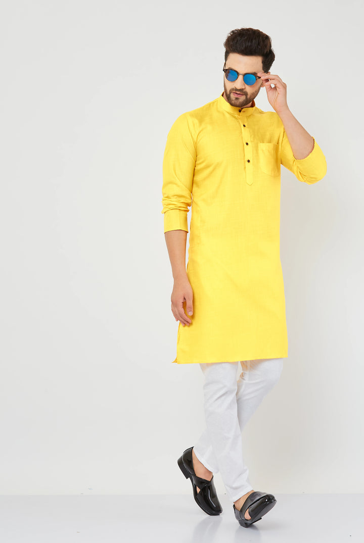 Solid Plain Cotton Kurta Pajama Set for Men - Effortless Style for Every Occasion