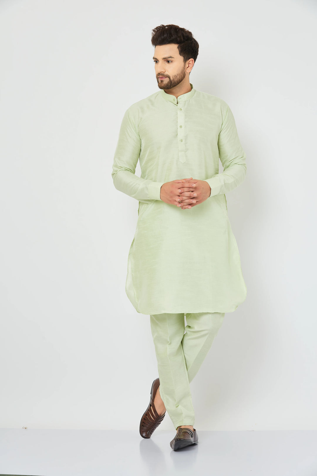 Pista Green Splendor Modi Jacket Kurta and Pant Set for Men