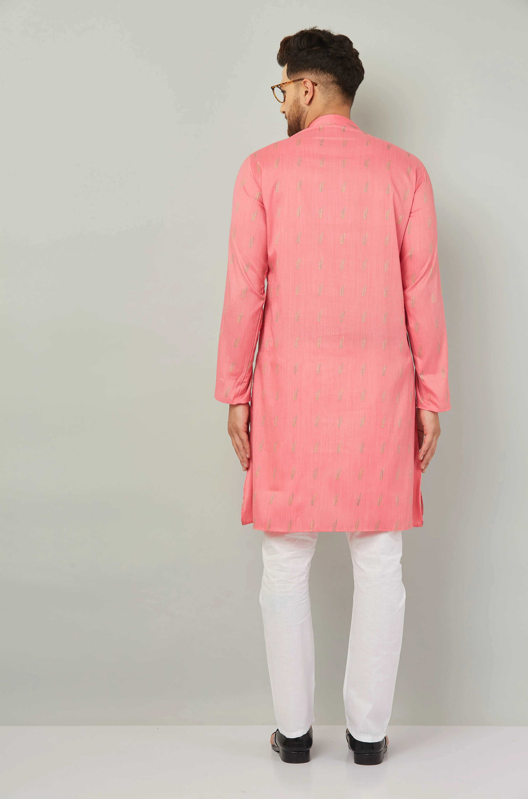 Men's Cotton Pink Kurta Pajama Set