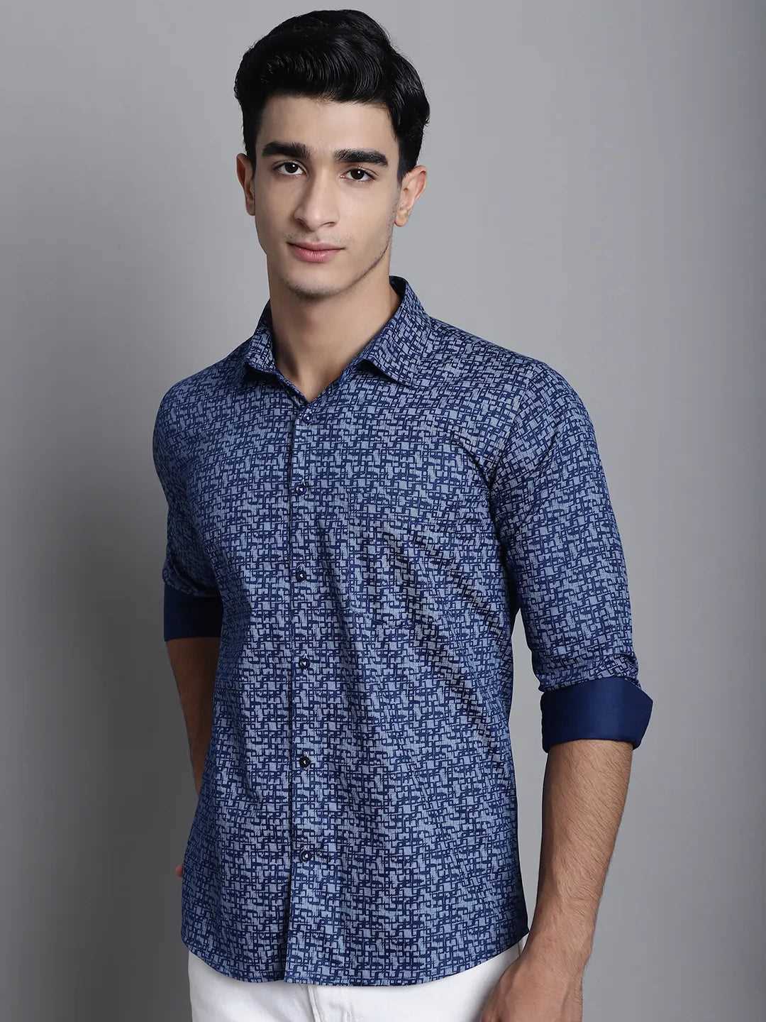 Blue Horizons Elevate Your Wardrobe with Our Stylish Printed Shirts for Men