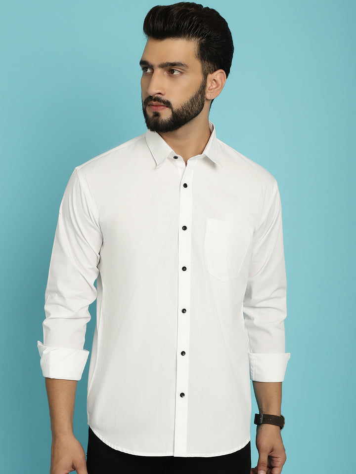 Men's Redefine Casual Sophistication with Our White Casual Shirt