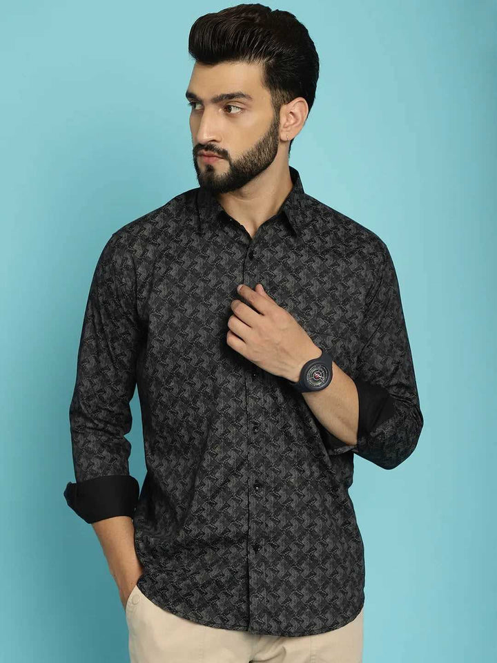 Bold Statements Black Printed Shirt for Men