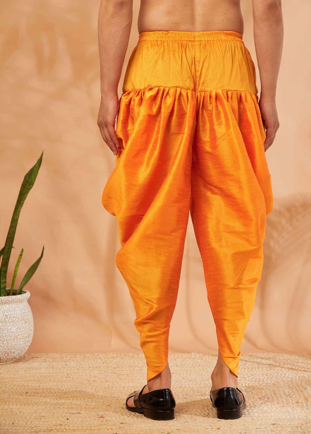 Men's Orange Authentic Indian Dhoti Elevate Your Ethnic Style