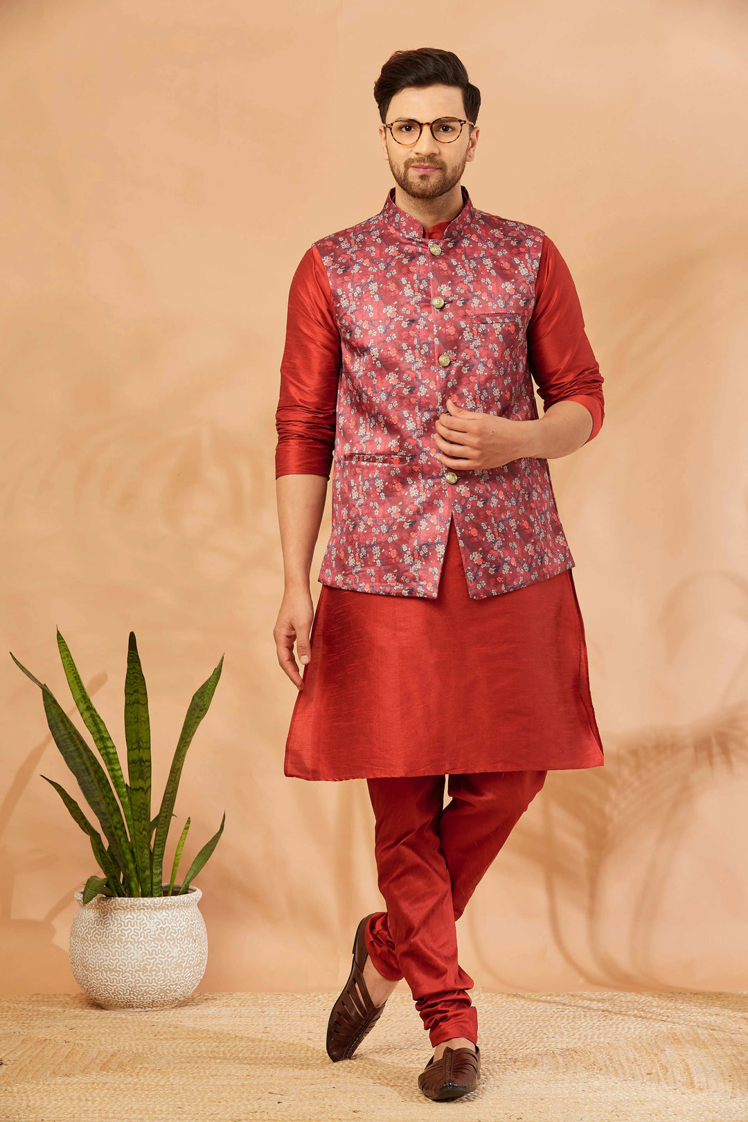 Men's Nehru Jacket Kurta with Churidar Pajama Sets for Timeless Style