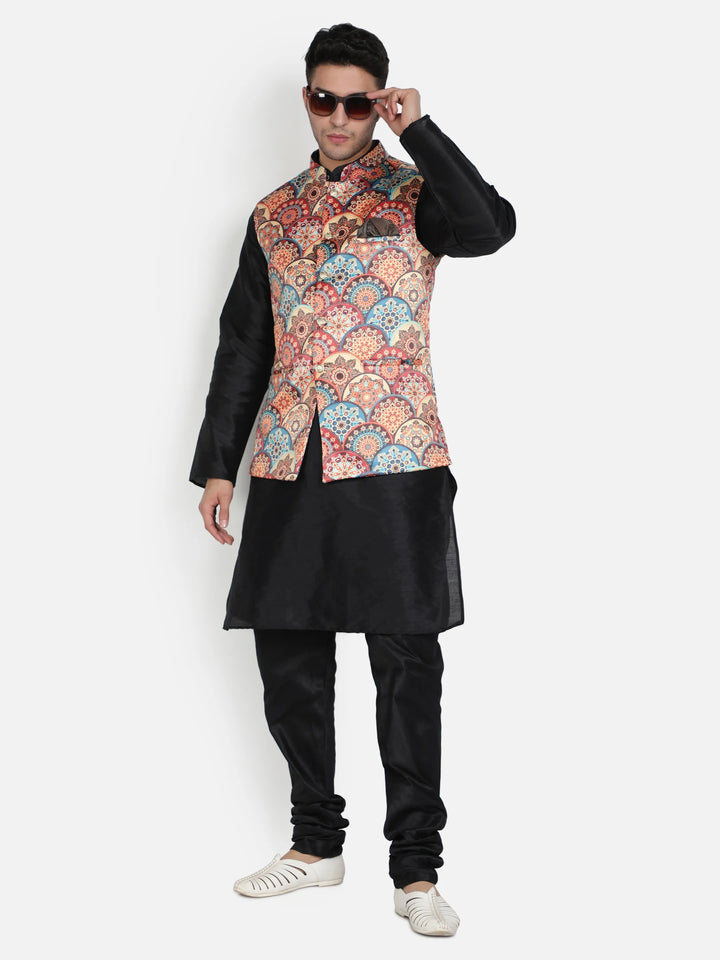 Multi-Colour Flower Print Modi Jacket for Men