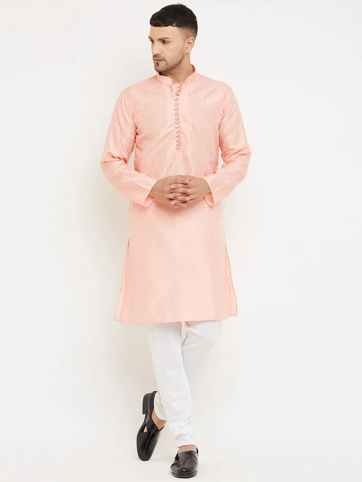 Blush of Elegance Pink Designer Kurta Churidar Sets for Men's