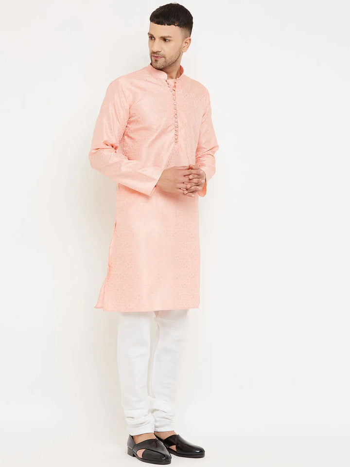 Blush of Elegance Pink Designer Kurta Churidar Sets for Men's