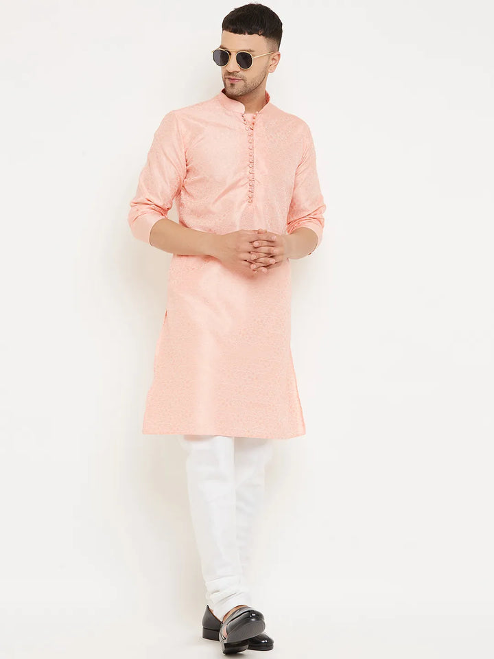 Blush of Elegance Pink Designer Kurta Churidar Sets for Men's